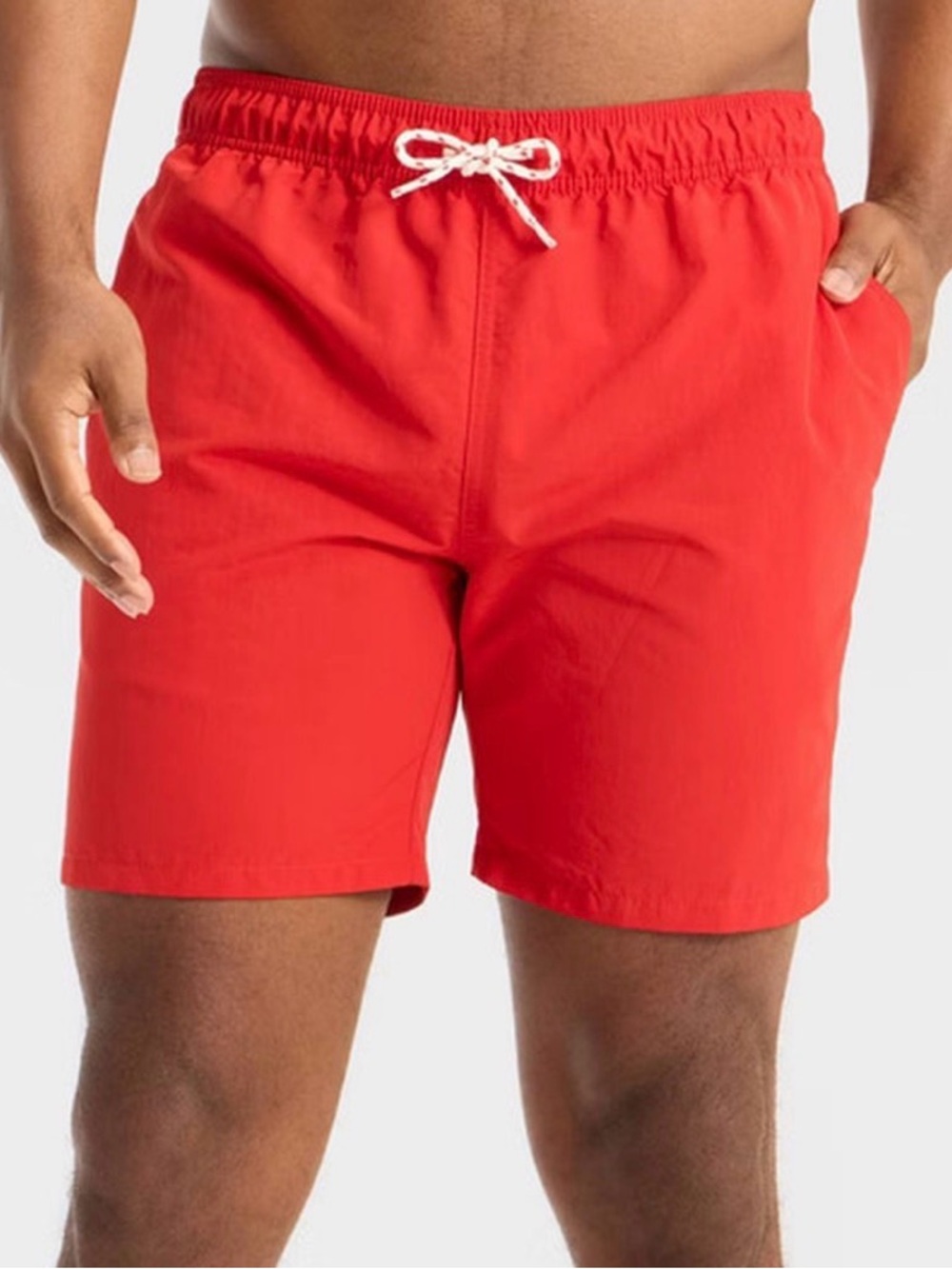 Goodfellow & Co Red Swim‎ Trunks with White Drawstring